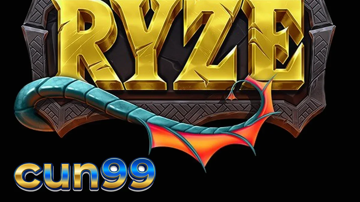 Tampilan visual slot Ryze dengan tema naga dan harta karun
